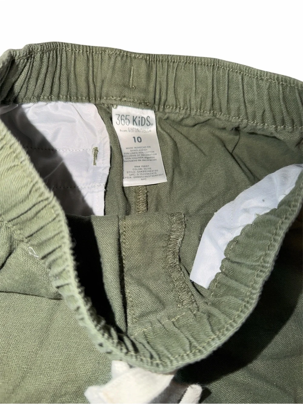 Boy’s Olive Drawstring Casual Shorts